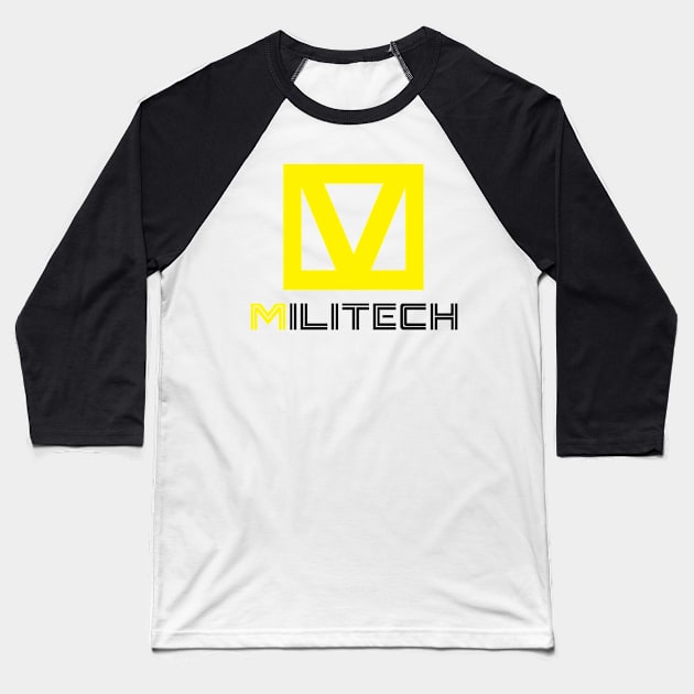 Militech Arms Company Cyberpunk - Black Baseball T-Shirt by Magnetar